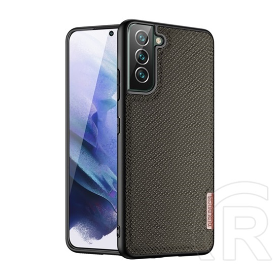 DUX DUCIS Samsung Galaxy S22 Plus 5G (SM-S906) fino védő (műanyag belső, közepesen ütésálló, rács minta) sötétzöld