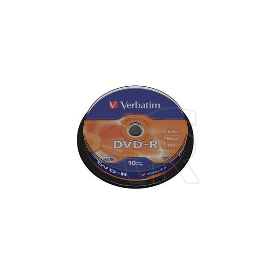 DVD-R Verbatim 4,7 GB 16x Cakebox x10