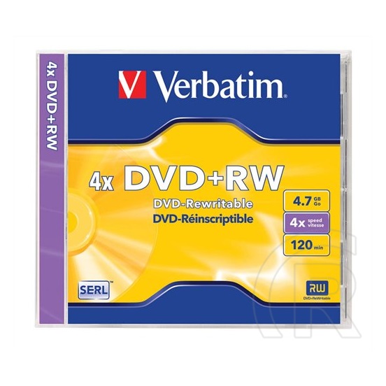 DVD+RW Verbatim 4,7 GB 4x normál tok