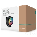 DeepCool AG400 Digital Plus processzor hűtő (120 mm, PWM, 500-2100 RPM, hidrodinamikus csapágy, címezhető RGB, fekete)