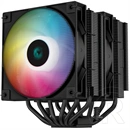 DeepCool AG620 BK ARGB CPU hűtő (2x120 mm ventilátor, PWM, max 1850 rpm, 29,4 dBA, hidraulikus csapágy, fekete)