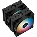 DeepCool AG620 BK ARGB CPU hűtő (2x120 mm ventilátor, PWM, max 1850 rpm, 29,4 dBA, hidraulikus csapágy, fekete)