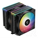 DeepCool AG620 V2 ARGB processzor hűtő (120 mm, 2 ventilátor, PWM, max 1950 rpm, 29,4 dBA, hidrodinamikus csapágy, feket
