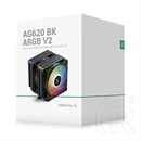DeepCool AG620 V2 ARGB processzor hűtő (120 mm, 2 ventilátor, PWM, max 1950 rpm, 29,4 dBA, hidrodinamikus csapágy, feket