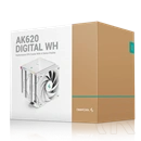 DeepCool AK620 Digital processzor hűtő (120 mm, 1850 rpm, 28 dB, FDB, RGB, digitális kijelző, fehér)