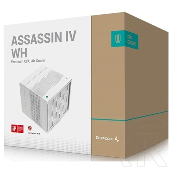 DeepCool ASSASSIN IV CPU hűtő (140 mm, PWM, max 1700 rpm, FDB csapágy, 29,3 dBA, fekete)