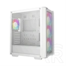 DeepCool CC560 Mesh V2 ház (Midi, 2x 3,5", 3x 2,5", előlapi 2x USB3.0, audio, 3+1 ventilátor, fehér)