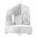 DeepCool CG380 3F ház (Midi, 2x 3,5", 3x 2,5", 2x USB 3.0, 1x Type-C, audio, 2+1 ventilátor, fehér)