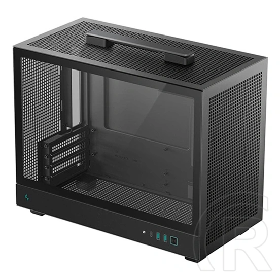 DeepCool CH160 Plus ház (Micro-ATX, 1x 3,5", 1x 2,5", előlap: 2x USB3.0, 1x USB-C, audio, ventilátorok: 0, fekete)