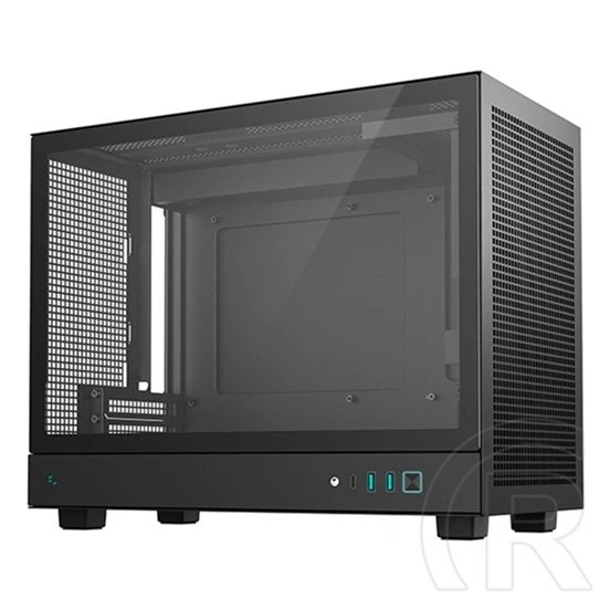 DeepCool CH160 Plus ház (Micro-ATX, 1x 3,5", 1x 2,5", előlap: 2x USB3.0, 1x USB-C, audio, ventilátorok: 0, fekete)