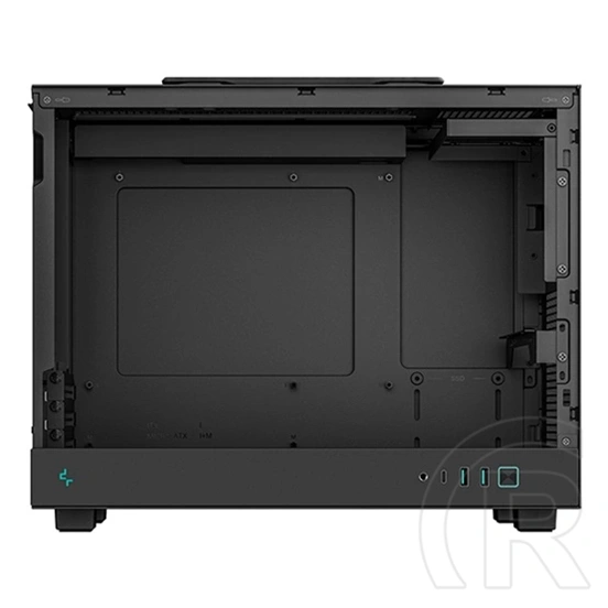 DeepCool CH160 Plus ház (Micro-ATX, 1x 3,5", 1x 2,5", előlap: 2x USB3.0, 1x USB-C, audio, ventilátorok: 0, fekete)