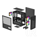 DeepCool CH360 Digital (Micro Tower, Micro-ATX, ablakos, 2x140/1x120 ventilátorok, fekete)