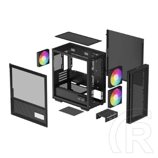 DeepCool CH360 Digital (Micro Tower, Micro-ATX, ablakos, 2x140/1x120 ventilátorok, fekete)