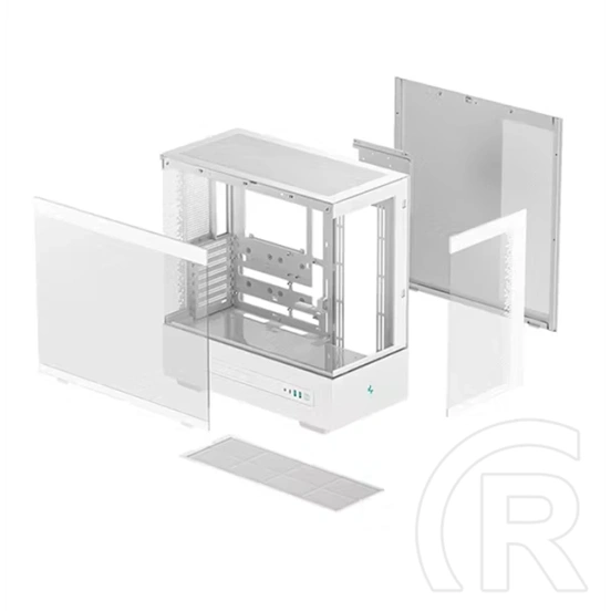 DeepCool CH690 DIGITAL (táp nélküli, ATX, ablakos, Mid Tower, fehér)