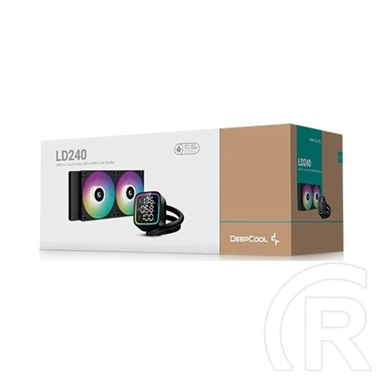 DeepCool LD240 vízhűtés (2x120 mm, 600-2400 rpm, PWM, ARGB, max. zaj 38,71 dB, fekete)