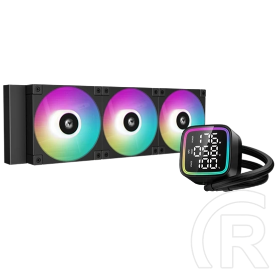 DeepCool LD360 vízhűtés (360 mm, 3x120 mm, 600-2400 rpm, ARGB, fekete)