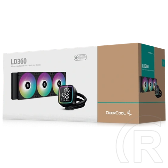 DeepCool LD360 vízhűtés (360 mm, 3x120 mm, 600-2400 rpm, ARGB, fekete)