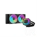 DeepCool LE240 V2 vízhűtés (240 mm, 2x120 mm ventilátor, 500-2100 rpm, max 31,6 dBA, LED, fekete)