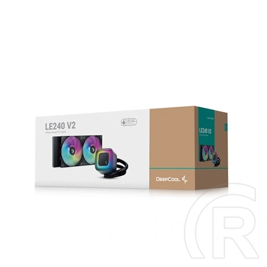 DeepCool LE240 V2 vízhűtés (240 mm, 2x120 mm ventilátor, 500-2100 rpm, max 31,6 dBA, LED, fekete)