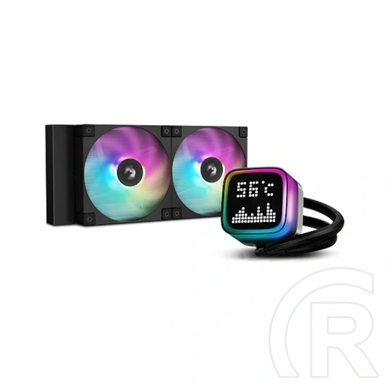 DeepCool LP240 vízhűtés (120 mm, 2 ventilátor, 600-2400 RPM, ARGB, fekete)