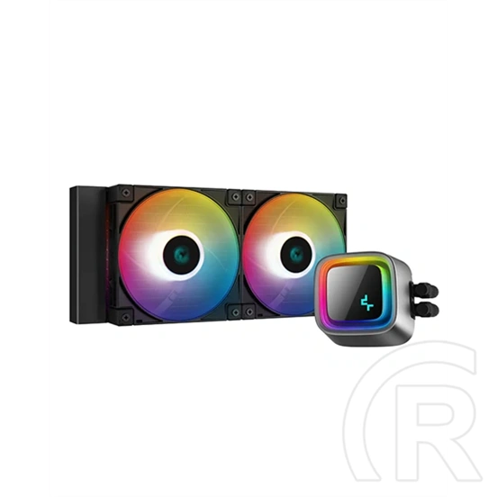 DeepCool LS520S Zero Dark vízhűtés (2x 120 mm ventilátor, 500-2250 rpm, PWM, LED, max. 32,9 dBA, fekete)