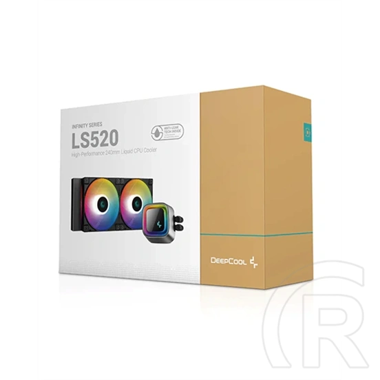 DeepCool LS520S Zero Dark vízhűtés (2x 120 mm ventilátor, 500-2250 rpm, PWM, LED, max. 32,9 dBA, fekete)