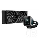 DeepCool Mystique 240 folyadékhűtés (240 mm radiátor, 2x120 mm ventilátor, 2150 rpm, max 36,49 dBA, LED, fekete)