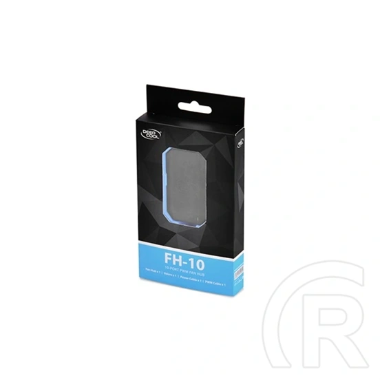 DeepCool ventilátor hub FH-10 (belső, 10 portos, PWM, 4-tűs csatlakozó ×10, SATA táp, 80×46×15 mm, fekete)
