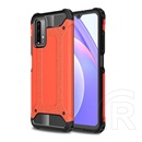 Defender műanyag telefonvédő (közepesen ütésálló, légpárnás sarok, Xiaomi Redmi 9T szilikon belső, fémhatás) piros