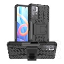 Defender műanyag védő (közepesen ütésálló, Xiaomi Redmi Note 11T 5G szilikon belső, kitámasztó, autógumi minta) fekete