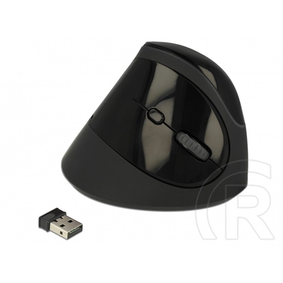 Delock 12599 Ergonómikus cordless optikai egér (USB, fekete)