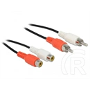 Delock 2 db RCA audió hosszabbító kábel (dugó-aljzat, 5 m, fekete)