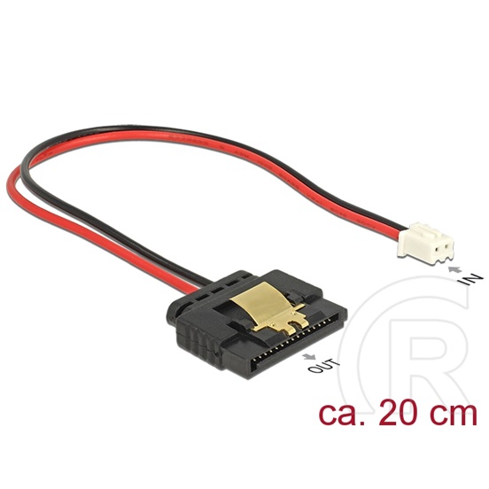 Delock 2 pin - SATA 15 pin tápkábel 20 cm