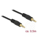 Delock 3,5 mm Jack (M) - Jack (M) kábel (fekete, 0,5 m)