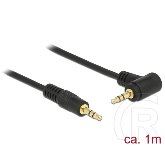 Delock 3,5 mm Jack (M) kábel (fekete, 90°, 1m)