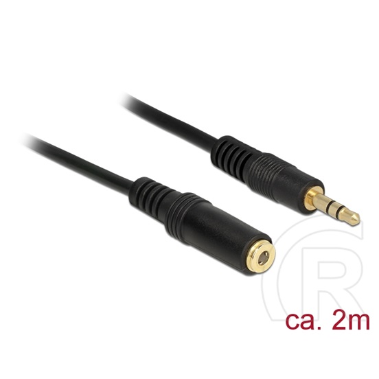 Delock 3,5 mm jack 3 pin hosszabbító kábel 2 m (fekete)