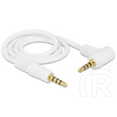 Delock 3,5 mm jack (M) - 3,5 mm jack (M) kábel (4 pin, fehér, 0,5 m, 90°)