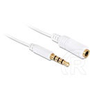 Delock 3,5 mm jack hosszabbító kábel (3 pin, fehér, 0,5 m)