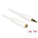 Delock 3,5 mm jack hosszabbító kábel (4 pin, fehér, 1 m)