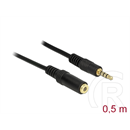 Delock 3,5 mm jack hosszabbító kábel (4 pin, fekete, 0,5 m)