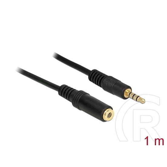 Delock 3,5 mm jack hosszabbító kábel (4 pin, fekete, 1 m)