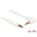 Delock 3,5mm Jack (M) kábel (fehér, 90°, 2m)