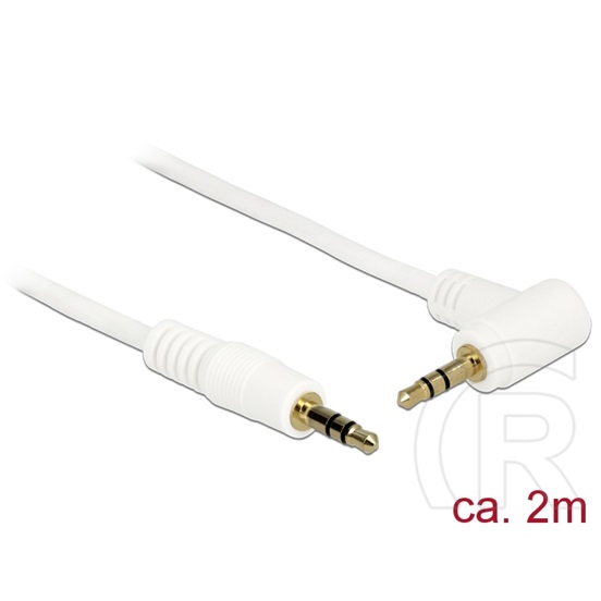 Delock 3,5mm Jack (M) kábel (fehér, 90°, 2m)