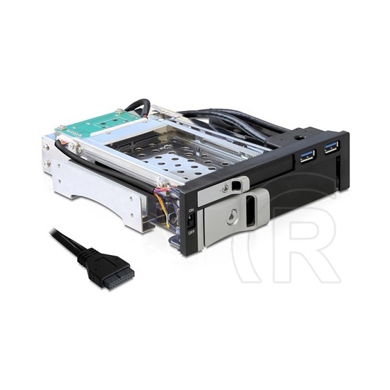 Delock 5,25" mobil rack (2,5"/3,5" SATA, 2xUSB 3.0)