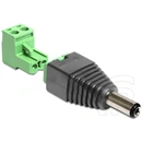 Delock DC 5,5x2,5 mm - sorkapocs adapter kábel (2 tűs sorkapocs, m/f, fekete)