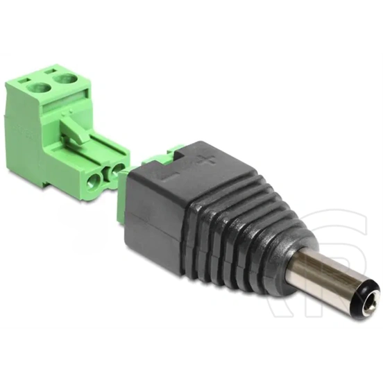 Delock DC 5,5x2,5 mm - sorkapocs adapter kábel (2 tűs sorkapocs, m/f, fekete)