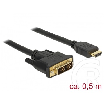 Delock DVI-D 18+1 <> HDMI kábel (0,5 m)