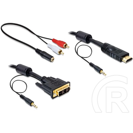 Delock DVI - HDMI kábel + audio 2 m