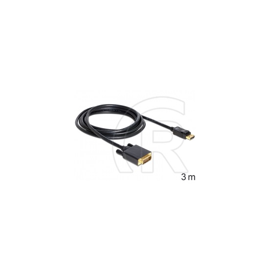 Delock DisplayPort 1.1 - DVI-D Dual Link kábel (3 m, passzív)