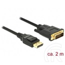 Delock DisplayPort 1.2 - DVI-D Single Link kábel (2 m, passzív)